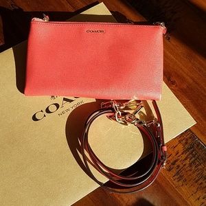 Coach Red Leather Crossbody/Wristlet